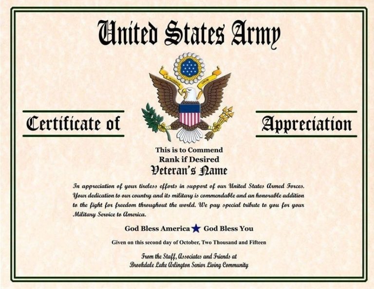 Army Certificate Of Achievement Template (9) TEMPLATES EXAMPLE