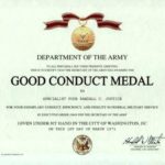 Army Good Conduct Medal Certificate Template