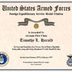 Army Good Conduct Medal Certificate Template