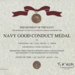 Army Good Conduct Medal Certificate Template