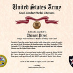 Army Good Conduct Medal Certificate Template