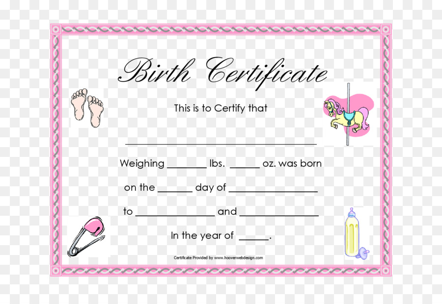 Baby Doll Birth Certificate Template