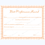 Best Performance Certificate Template