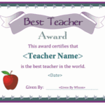 Best Teacher Certificate Templates Free