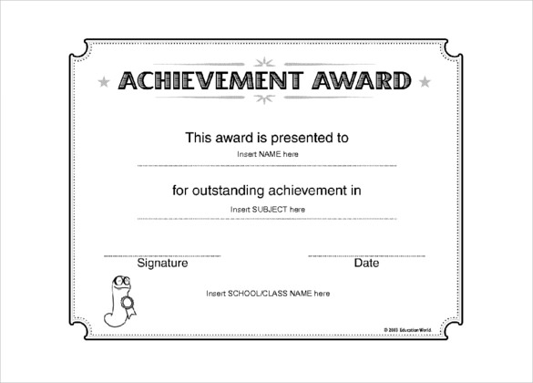 Blank Award Certificate Templates Word