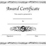 Blank Award Certificate Templates Word