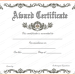 Blank Award Certificate Templates Word