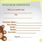 Build A Bear Birth Certificate Template