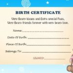 Build A Bear Birth Certificate Template