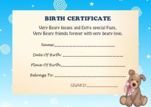 Build A Bear Birth Certificate Template - TEMPLATES EXAMPLE | TEMPLATES ...