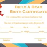 Build A Bear Birth Certificate Template