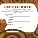 Build A Bear Birth Certificate Template