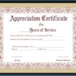 Certificate For Years Of Service Template