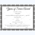 Certificate For Years Of Service Template