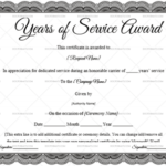 Certificate For Years Of Service Template