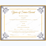 Certificate For Years Of Service Template