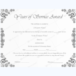 Certificate For Years Of Service Template