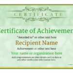 Certificate Of Accomplishment Template Free