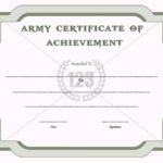 Certificate Of Achievement Army Template