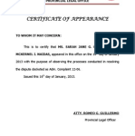 Certificate Of Appearance Template