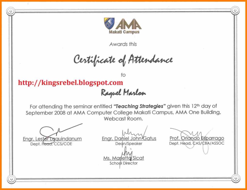Certificate Of Appearance Template (5) - TEMPLATES EXAMPLE | TEMPLATES
