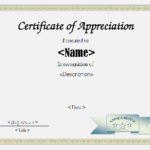Certificate Of Appreciation Template Doc