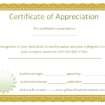 Certificate Of Appreciation Template Doc