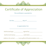 Certificate Of Appreciation Template Doc