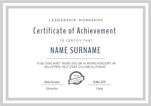 Certificate Of Attainment Template