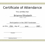 Certificate Of Attendance Conference Template