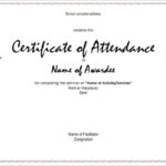 Certificate Of Attendance Conference Template