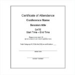 Certificate Of Attendance Conference Template