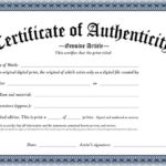 Certificate Of Authenticity Photography Template