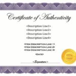 Certificate Of Authenticity Photography Template