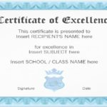 Certificate Of Excellence Template Word