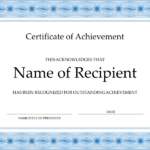 Certificate Of Excellence Template Word