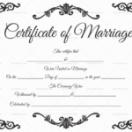 Certificate Of Marriage Template