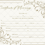 Certificate Of Marriage Template