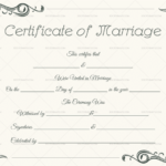 Certificate Of Marriage Template