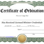 Certificate Of Ordination Template