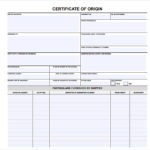 Certificate Of Origin Form Template