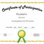 Certificate Of Participation Template Pdf
