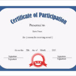 Certificate Of Participation Template Pdf