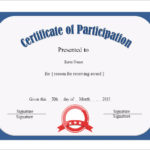 Certificate Of Participation Template Pdf