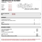 Certificate Of Payment Template