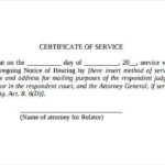 Certificate Of Service Template Free