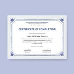 Certification Of Completion Template