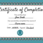 Certification Of Completion Template