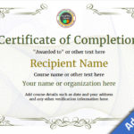 Certification Of Completion Template