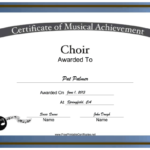 Choir Certificate Template